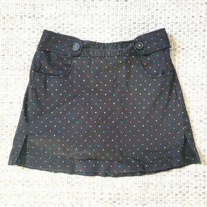 Y2K Larry Levine Womens 6 Black Skort Mini Skirt Colorful Polka Dots Maximalist